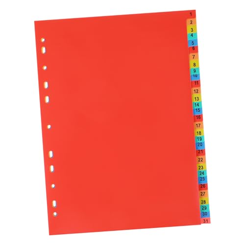 Happyyami 1 Satz A4-Registerteiler Datei Separator Binderteiler nummeriert LED trennstreifen für ordner ordnerregister Notizblock notizbuch Registerteiler für Hefter PVC-Ordner-Teiler rot Happyyami 1 Satz A4-Registerteiler Datei Separator Binderteiler nummeriert LED trennstreifen für ordner ordnerregister Notizblock notizbuch Registerteiler für Hefter PVC-Ordner-Teiler rot von Happyyami