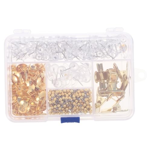 Happyyami 1 Satz Multifunktions-dateiclips Selbst Lange Reißzwecken Klein Daumennägel Stifte Daumennagel Transparente Reißzwecke Büro Reißnägel Büroklammern Farbig Golden Metall von Happyyami
