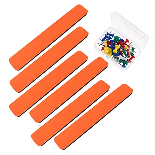 Happyyami 1 Satz Selbstklebende Streifen aus Filz Schild groß Anzeige Büro Schule Name Selbstklebende Pinnwand Wanddekoration mit Pinnwand Memoboard-Streifen Notizpapier-Pinnwände Eva Orange von Happyyami