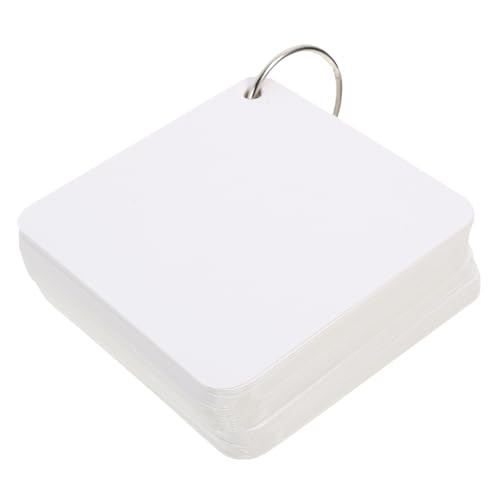 Happyyami 1 Satz leere Karte stickkarten für karten Handgemachte Karten card Karteikarten mit Ring studieren Notizblock mit den Ringen vorgelochte Notizkarten Papier Weiß von Happyyami