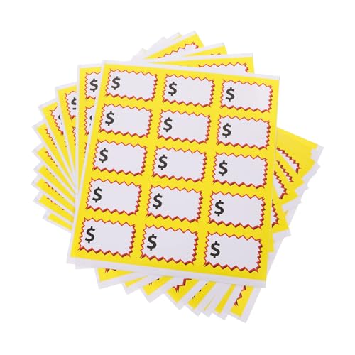 Happyyami 10 Bögen Preisaufkleber Etiketten Garagenaufkleber Ablösbare Aufkleber Flohmarktaufkleber Leere Verkaufsaufkleber Für Den Einzelhandel Abreißbare Klebrige von Happyyami