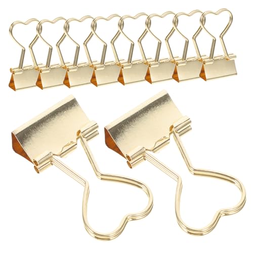 Happyyami 10 Stück Elliot-Ordner Mini-Bindeklammern kleiner Ordner LED Bindemittel Miniclips Papier Binder Büroklammern Ordnerklammern für das Büro Bürobedarf Metall Golden von Happyyami