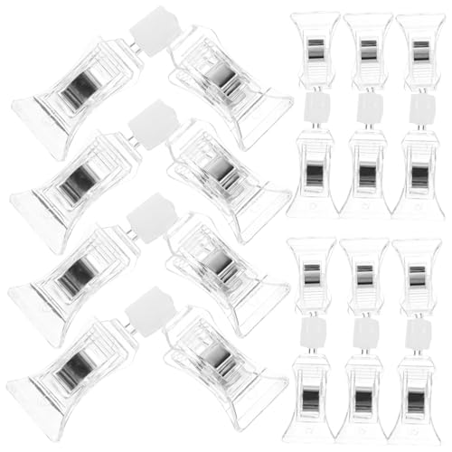 Happyyami 10 Stücke Ad Ordner Tags Display Halter Zeichen Supermarkt Clip Garage Einzelhandel Shop Clamp Rack Weiß Kunststoff von Happyyami