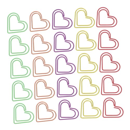 Happyyami 100 Stück Herzförmige Büroklammern Valentinstags Büroklammern Süße Büroklammern Herz Lesezeichen Lustige Büroklammern Büroklammer Liebes Büroklammer Dekorative von Happyyami