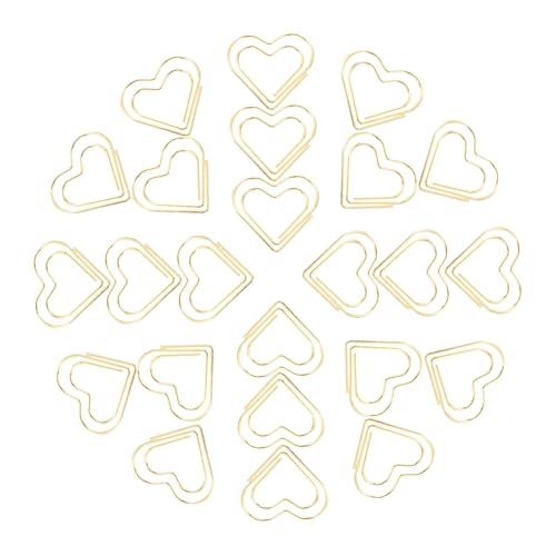 Happyyami 100 Stück Paperclip Briefpapier Rosa Büroklammer Dekorativ Mini Für Schreibwaren Herz Geformt Pastell Kirsche Beschichtet Tagebuchclip Mit Farbig Papierklammern Bunt Golden Metall von Happyyami
