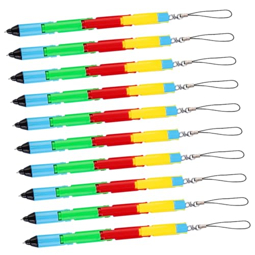 Happyyami 10Stücke Flexible Shaped Ballpoint Pens Bendable And Stackable Creative Student Accessories For Fun Learning von Happyyami