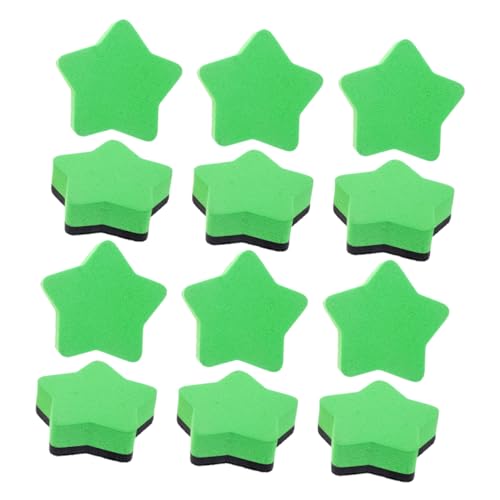 Happyyami 12 Stück Pentagramm-radiergummi Weiß Trockenlöscher Für Das Klassenzimmer Mini Klein Planke Kind Whiteboard-trockenlöscher Trockene Radiergummis Eva Filztuch Green von Happyyami