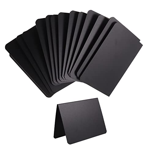 Happyyami 12 Stück Preisschild für die Tafel Desktop - Planke Tafelzeichen Tafel -Tags Mini mehrwegteller werbetafel hochzeitsdeko dekorative Preistafeln Nachrichtentafeln Plastik Black von Happyyami
