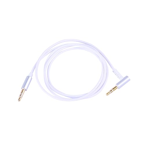 Happyyami 1M Aux Audio Verlängerungskabel mit Mikrofon Weiß für Handy Auto mit Steuerungs Lautstärkeknopf für Telefonate von Happyyami