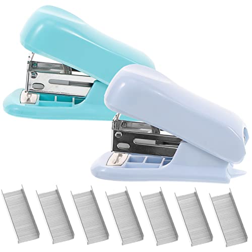Happyyami 2 Sätze Hefter-Set büroorganisation bürotacker heftklammer bürobedarf manu Desktop-Büro Desktop-Hefter kompakter Hefter kleiner Hefter Metallhefter Hefter für Schreibtisch pp von Happyyami