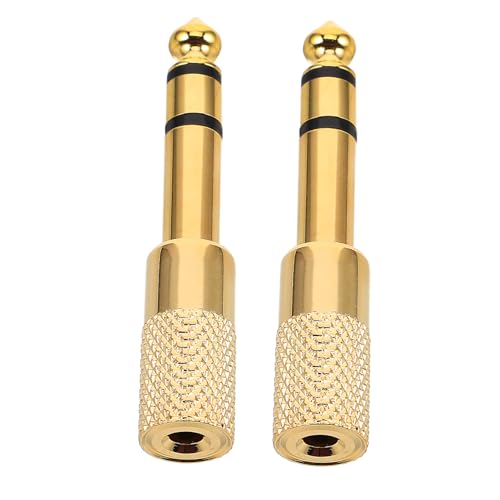 Happyyami 2 Stück Audio-Adapter Audio-Klinkenadapter Mikrofonleitungsadapter Kopfhöreradapter Mikrofon-Klinkenadapter Stecker-auf-Buchse-Adapter Zinklegierung Golden Happyyami 2 Stück Audio-Adapter Audio-Klinkenadapter Mikrofonleitungsadapter Kopfhöreradapter Mikrofon-Klinkenadapter Stecker-auf-Buchse-Adapter Zinklegierung Golden von Happyyami