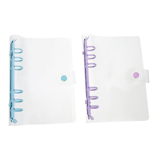 Happyyami 2 Stück Bindemittel-Notizbuch Bindemittel die Notizbuch mit Muscheln hübscher Ordner Büro lose schnellhefter aufbewahrungssack Binder-Notizbuch-Cover 6-Ring-Notizbuchhülle Plastik von Happyyami