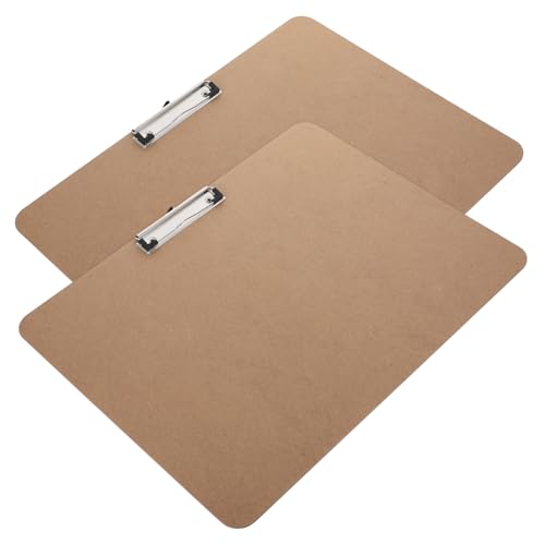 Happyyami 2 Stück Gürtelclip-Schreibblock Zwischenablage malen Zwischenablage horizontal Arbeitsklemmbrett mit Aufbewahrung Staffelei-Clips MDF und Edelstahl Light Brown Happyyami 2 Stück Gürtelclip-Schreibblock Zwischenablage malen Zwischenablage horizontal Arbeitsklemmbrett mit Aufbewahrung Staffelei-Clips MDF und Edelstahl Light Brown von Happyyami