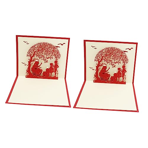 Happyyami 2 Stück Papiergeschnitzte Grußkarte Grußkarten 3d Pop-up Postkarten mit Du Nachrichtenkarten Segenskarte zum Lehrertag Segenskarten rot Happyyami 2 Stück Papiergeschnitzte Grußkarte Grußkarten 3d Pop-up Postkarten mit Du Nachrichtenkarten Segenskarte zum Lehrertag Segenskarten rot von Happyyami