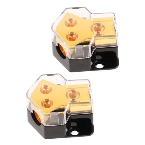 Happyyami 2 Stück Splitter Verteiler-Verbindungsblöcke Auto Verteilerblock Stromverteilerblock Leistung Car-Audio-Stromverteilung Verstärker-Verteilerblock Zinklegierung von Happyyami