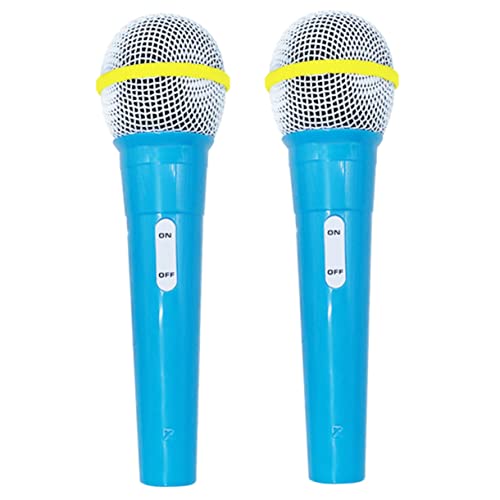 Happyyami 2 Stück gefälschtes Mikrofonmodell Für Mikrofon-Stütze Kleinkind mikrofon spielzeuge -Mikrofonstütze Mikrofone falsch Plastik Blau von Happyyami