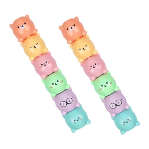 Happyyami 2Sätze Stapelbare Highlighter Stifte Mit Niedlichem Design Für Schule Und Büro Geschenkidee Für Leseratten Und Studenten Leicht Zu Transportieren von Happyyami
