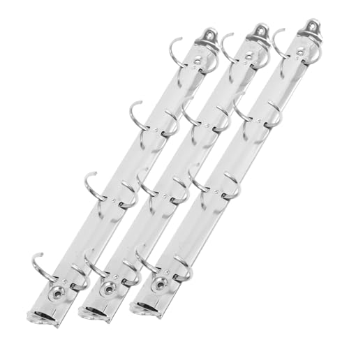 Happyyami 3 Stück Metallbinder Clips Notizbuch Segmentierter Binder Binderückeneinlagen Ordnerrücken Ordner-organizer A4 Ordner Bindemechanismus Planer Binder Stachelkammbinder Eisen Silver von Happyyami