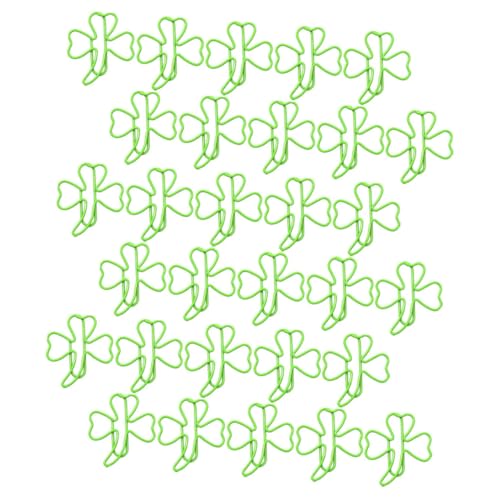 Happyyami 30 Stück Büroklammer-lesezeichen Klein Dokumentieren Lesezeichen-clips Blume Schreibtisch Kleeblatt-büroklammern Schulbedarf Planer-clips Plastik Green von Happyyami