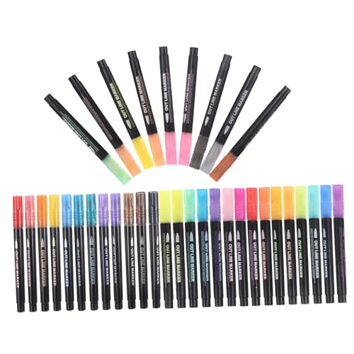 Happyyami 36 Stück Umrissstift schreibkladde schönschreibstifte leuchtmarker fluoreszierende stifte markierungsstift funkeln Pastell Mark Stifte Textmarker schicke Marker Kunststifte Acryl von Happyyami