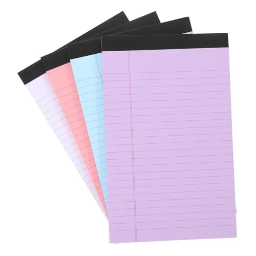 Happyyami 4 Notizblock Aus Papier Gefüttert Regiert Notizblock Lernen Breit Legal Gesäumt Büro-notizblöcke Liniertes Tagebuch Legale Blöcke Notizbilder College-liniertes Notizbuch Treffen von Happyyami