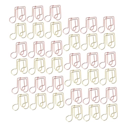 Happyyami 40 Stück Mondnotiz-Büroklammer Papierklemmen mittlere Büroklammern Papierclip Büroklammern gefärbt Binder Büroklammern Musik-Büroklammern Büroklammern klein Metall von Happyyami