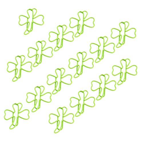 Happyyami 45 Stück Kleeblatt-Lesezeichen Lesezeichen-Clips Produkt Kleeblatt-Büroklammern Büroklammern testen Papier Büroklammern Masse Büroklammern formen Umspritzen Green Zufällige Farbe von Happyyami