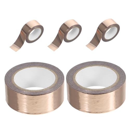 Happyyami 5 Rollen Dekoband Scrapbooking Gold Bastelband Farbiges Geschenkband Gelbes Klebeband Stick Crafts Vinyl Bastelband Metallicband Silber Selbstklebendes Klebeband Transparent von Happyyami