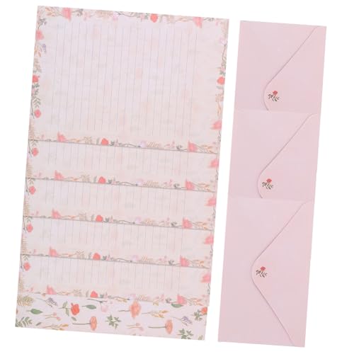 Happyyami 5 Sätze dekoratives Druckerpapier süßes stationäres Briefpapier schreiben Briefe Pastell Bausatz briefpapier set schreibwaren set Briefumschläge und Briefpapier Schreibutensilien von Happyyami