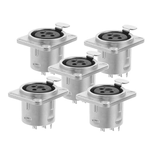 Happyyami 5 Stück Audio-Buchse Audio-Lautsprecher-Panel-Halterung Plattenmontagehalterung für Mikrofon Mikrofonbuchse, 3-polige Schalttafelmontage Klangzubehör XLR-Buchse Vernickeltes Kupfer Happyyami 5 Stück Audio-Buchse Audio-Lautsprecher-Panel-Halterung Plattenmontagehalterung für Mikrofon Mikrofonbuchse, 3-polige Schalttafelmontage Klangzubehör XLR-Buchse Vernickeltes Kupfer von Happyyami