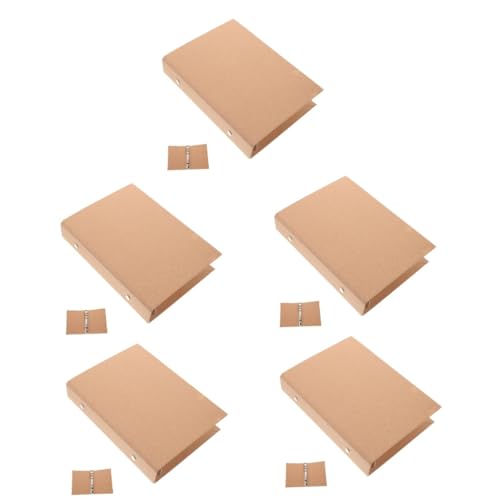 Happyyami 5 Stück Vintage Kraftpapier Loseblatt Buchbinder Notizbuch Shell Binder Für Die Schule Oxford Binder Shell Journals Cover Notizblöcke Notizbuch Shell Binder Notizbuch Journal von Happyyami