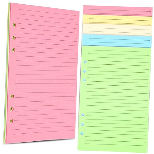 Happyyami 50 Stück Tagebuchbuch Bunt Farbiges Tagebuch Dicker Ordner Tagesplaner Wochenplaner Notizblock Tagebuch Notizbuch Blatt 6 Loch Planer Nachfüllung Tägliche Notizblöcke von Happyyami