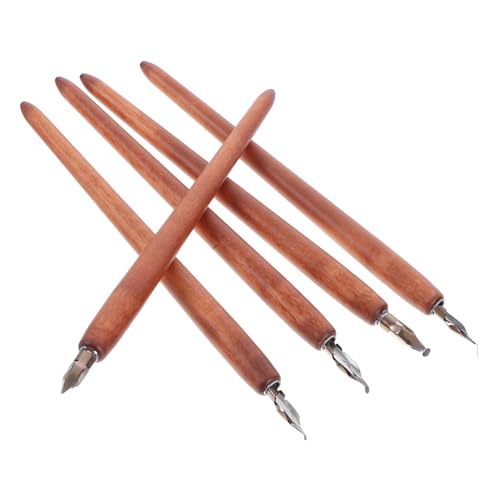 Happyyami 5Er Set Stift Füllfederhalter zum Zeichnen Füller Kalligraphie-Füllfederhalter Dekoration zeichnen handgeschnitzte Stempel Holz Brown Happyyami 5Er Set Stift Füllfederhalter zum Zeichnen Füller Kalligraphie-Füllfederhalter Dekoration zeichnen handgeschnitzte Stempel Holz Brown von Happyyami