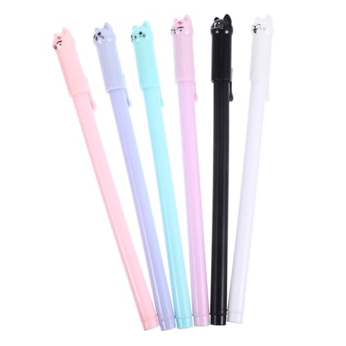 Happyyami 6 Stück Kawaii Stifte Cartoon Schreiben Katze Ästhetik Für Süße Gel Tinte Neuheit Schreibwaren Schreibwaren Kunststoff von Happyyami