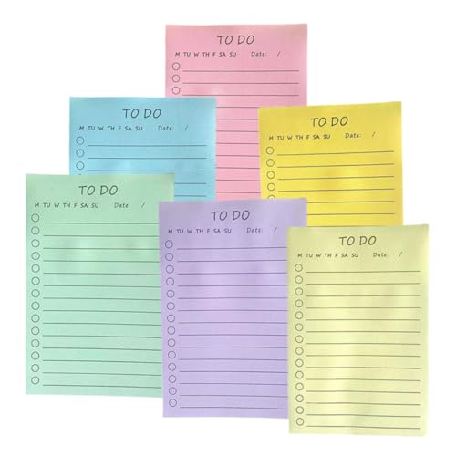 Happyyami 6Stücke Dekorative Notizblöcke Selbstklebende Memoaufkleber Pastellfarben Praktische Haftbare Notizzettel Für Büro Schule Und Zuhause Beschriften von Happyyami
