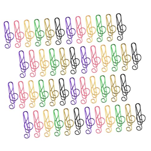 Happyyami 85 Stück Farbige Büroklammern Notizen geformt Büroklammern für Musiknoten Papierclip mehrfarbig bunt Büroklammer befestigen Büroklammern für Dokumentenpapier Metall von Happyyami