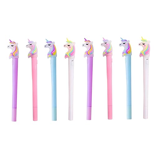 Happyyami 8Stücke Einhornförmige Gel Stifte Mit Leuchtfunktion Schreibstifte Für Schule Büro Und Zuhause Gelstifte Für Kreatives Schreiben Und Zeichnen von Happyyami