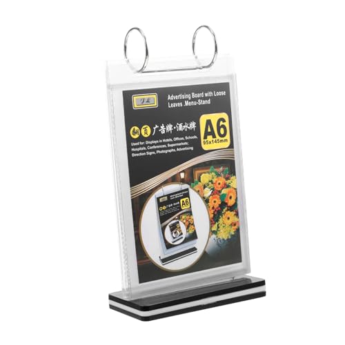Happyyami 9 Stück Menüständer Schreibtisch Unterschreiben Sie die Speisekarte des Restaurants Party tischkarte Anzeige tischdeckenklammern Menüetikettenständer Restaurantmenü Stand Flip PVC von Happyyami