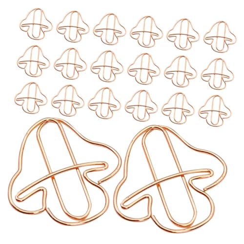 Happyyami Büroklammern Dekorative Klammern Für Dokumenten Organizer Pilze Buchmarker Clip Lesezeichen Clips Süße Büroklammern Lesezeichen Klemme Dokumenten Clips Eisen Roségold 30 von Happyyami
