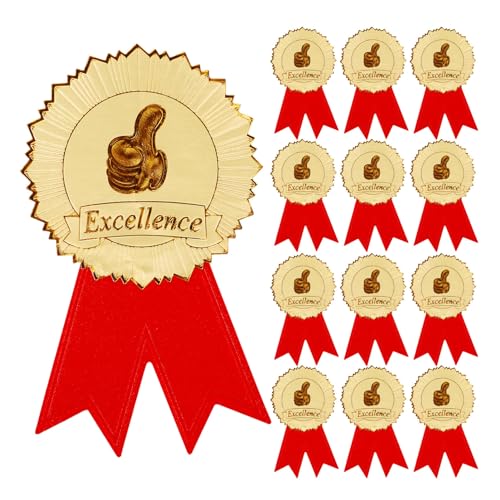 Happyyami Goldene Zertifikatssiegel 36 Sätze Von Outstranding Excellence Selbstklebende Geprägte Siegel Medaillenetiketten Aufkleber Für Umschläge Diplome Einladungen Auszeichnungen von Happyyami