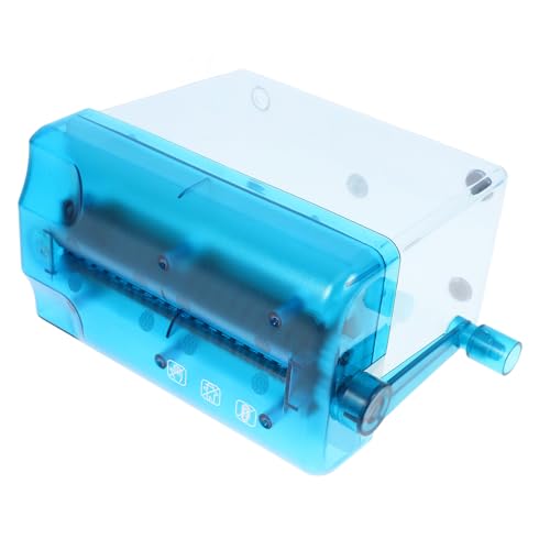 Happyyami Handgesiedeltes Papierschreider Büro manueller Aktenvernichter für Papier Handpapier Shredder praktischer Handschredder Desktop Aktenvernichter klein Abs Blue von Happyyami