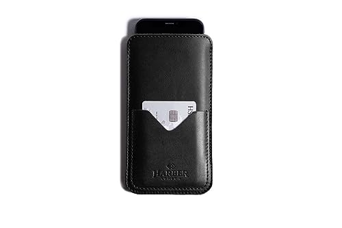 Slim Leder Smartphone Sleeve Hülle Schwarz iPhone 6 Plus / 6S Plus & 7 Plus von Harber London