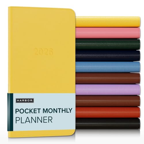 Harbor Pocket Monatsplaner 2026, Kalenderplaner und Notizbuch, strapazierfähiges Kunstleder, 18 Monate, 96 Seiten, Softcover & leicht - Key West Sundance - 15,2 x 8,3 cm von Harbor