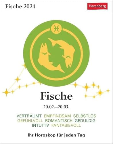 Fische Sternzeichenkalender 2024: Tagesabreißkalender. Tischkalender 2024 mit täglichem Horoskop. Kleiner Kalender mit täglichem Blick in die Sterne: Tagesabreißkalender - Ihr Horoskop für jeden Tag von Harenberg u.Weingarten