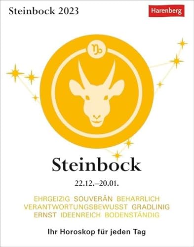 Steinbock Sternzeichenkalender 2023: Tagesabreißkalender. Mini-Tischkalender 2023 mit täglichem Horoskop. Kleiner Kalender mit täglichem Blick in die ... - Ihr Horoskop für jeden Tag von Harenberg u.Weingarten