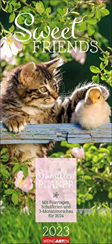 Sweet Friends Familienplaner 2023. Süße Tierkinder in einem praktischen großen Familienkalender mit 5 Spalten. Alle Termine übersichtlich in einem Wand-Kalender. von Harenberg u.Weingarten