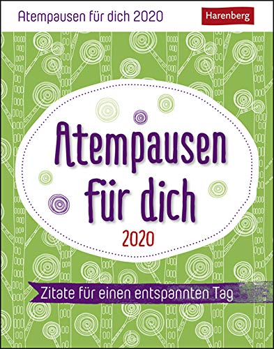 Atempausen für Dich - Kalender 2020 - Harenberg-Verlag - Tagesabreißkalender mit positiven Zitaten - 11 cm x 14 cm Atempausen für Dich - Kalender 2020 - Harenberg-Verlag - Tagesabreißkalender mit positiven Zitaten - 11 cm x 14 cm von Harenberg