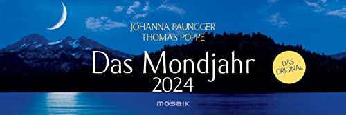 Das Mondjahr - Tischkalender 2024 - Johanna Paungger - Thomas Poppe - Wochenkalender mit Tipps und Symbolen für ein Leben mit dem Mond - Mosaik-Verlag - Aufstellkalender - 32 cm x 11,7 cm von Harenberg