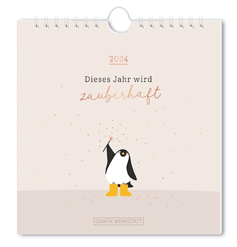 Dieses Jahr wird zauberhaft - Postkartenkalender 2024 - Grafik Werkstatt - Wandkalender - Monatsplaner mit Postkarten - 16 cm x 17 cm von Harenberg