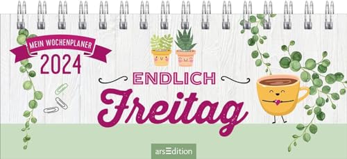 Harenberg Endlich Freitag - Mini-Tischkalender 2024 - arsEdition-Verlag - Wochenplaner mit tollen Inspirationen - Der Sprüche-Kalender fürs Büro oder Home Office - 21,5 cm x 10 cm von Harenberg